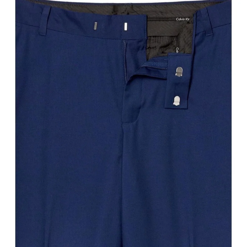NWT Calvin‎ Klein Boys Flat-Front Bi-Stretch Dress Pant - Bright Blue - Size 10